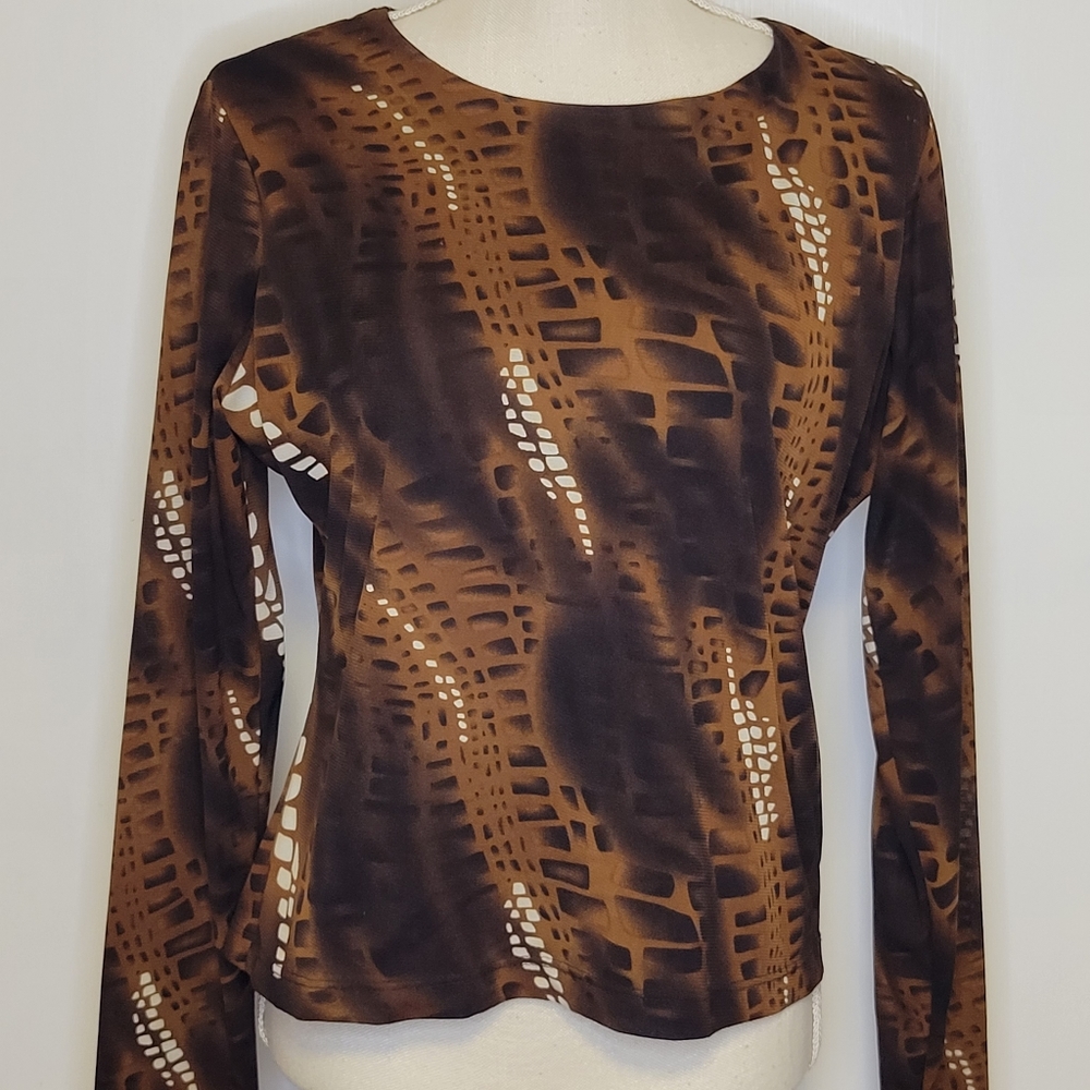 Goodclothes brown mesh blouse size medium